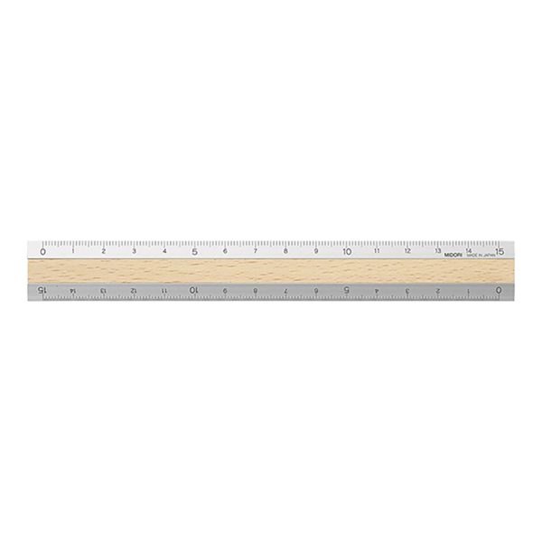 Regla - Aluminum & Wood Ruler 15cm Light Brown - Imagen 3