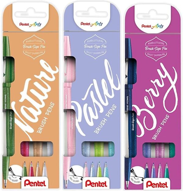 Set 4 Rotuladores Brush Sign Pen Pentel