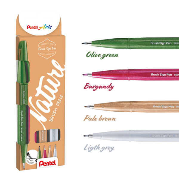 Set 4 Rotuladores Brush Sign Pen Pentel - Imagen 5
